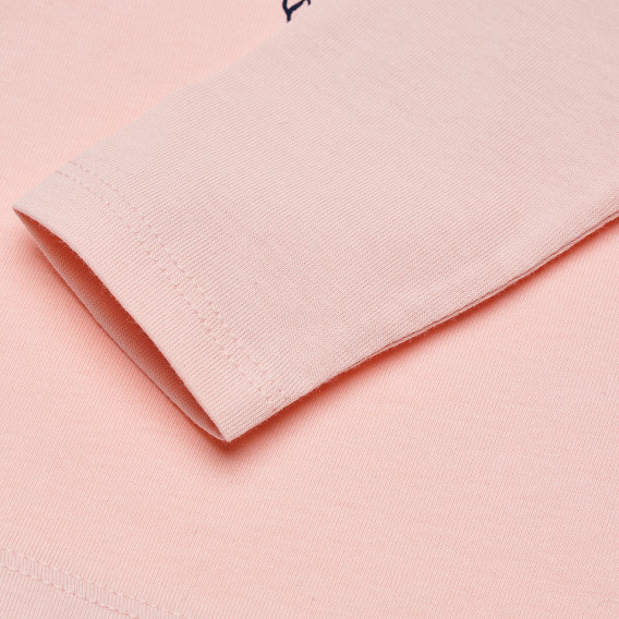 Bluză din bumbac cu mâneci lungi în roz pentru fete Benetton 163746 3