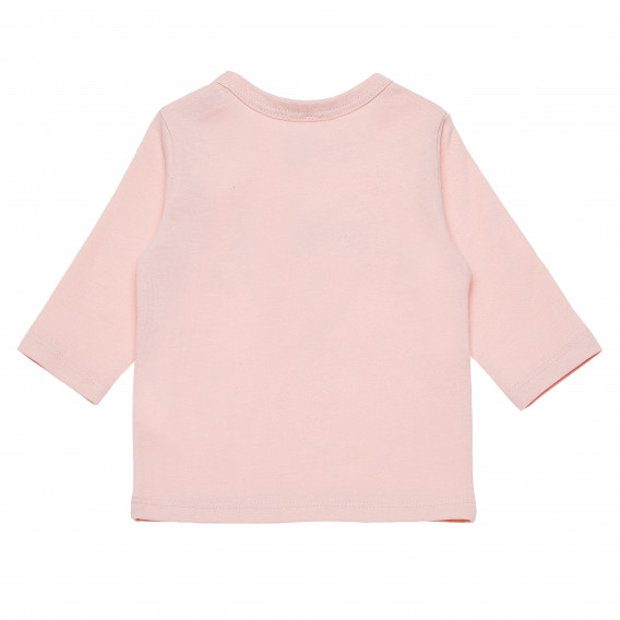 Bluză din bumbac cu mâneci lungi în roz pentru fete Benetton 163750 4