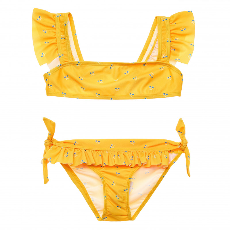 Costum de baie galben, din două piese - pentru fete   163751