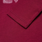 Bluză cu mâneci lungi violet și inscripție albă pentru fete Benetton 163773 4