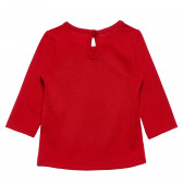 Bluză roșie cu mânecă lungă cu nasture la spate pentru fete Benetton 163792 2