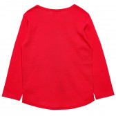 Bluză de bumbac roșie cu mâneci lungi Benetton 163806 3