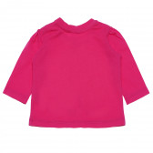 Bluză din bumbac cu mâneci lungi pentru fete, roz Benetton 163819 3