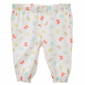 Pantaloni din bumbac multicolor pentru fete, cu imprimeu fluture Benetton 163849 