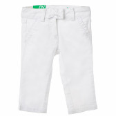 Pantaloni în alb pentru fete Benetton 163876 