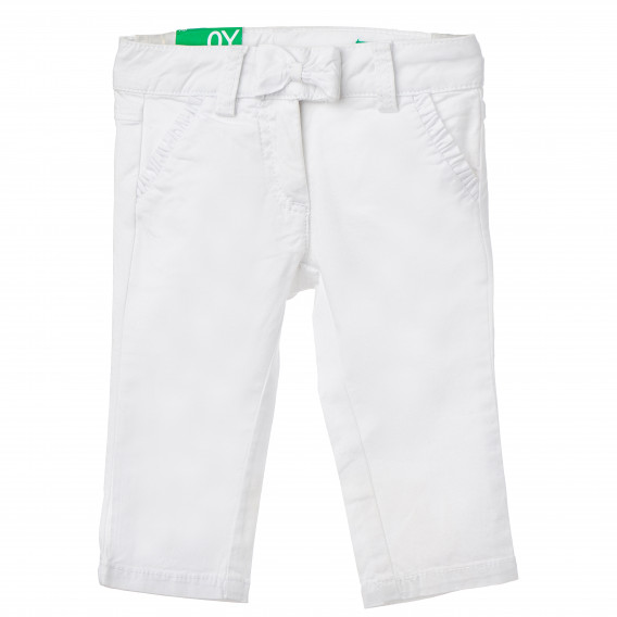 Pantaloni în alb pentru fete Benetton 163876 
