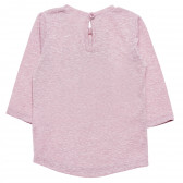 Bluză violet cu mâneci lungi cu inscripție pentru fete Benetton 163937 3