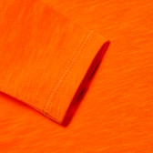 Bluză portocalie din bumbac cu mâneci lungi pentru fete Benetton 163950 4