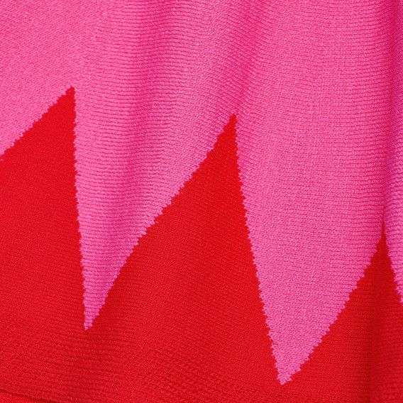 Fusta multicolora tricotată cu roz și roșu Benetton 164002 3
