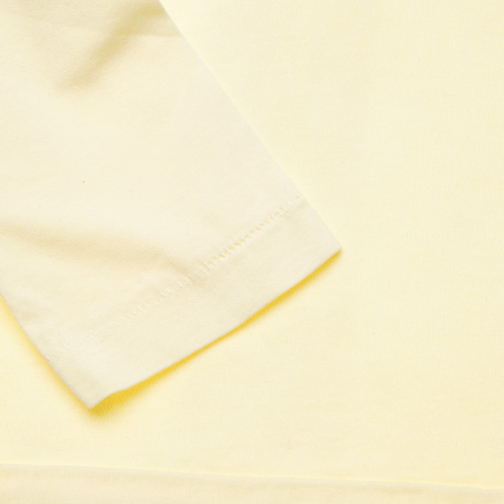 Bluză galbenă din bumbac cu mâneci lungi pentru fete Benetton 164067 3