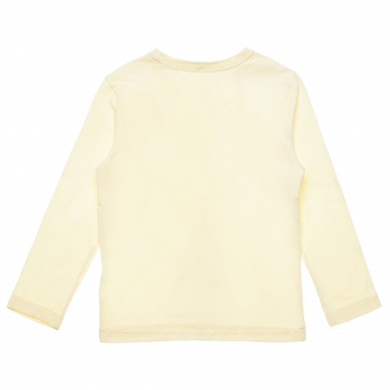 Bluză galbenă din bumbac cu mâneci lungi pentru fete Benetton 164068 4