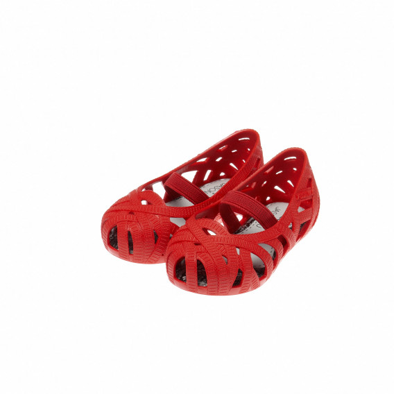 Pantofi pentru fetițe cu decupaje, de culoare roșie  MINI MELISSA 16449 