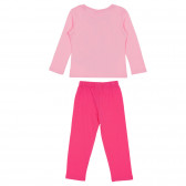 Bluză din bumbac și pantaloni pentru fete, roz Disney 164739 5