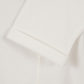 Tricou din bumbac cu mâneci lungi, pentru fete, alb cu roz Benetton 164958 7