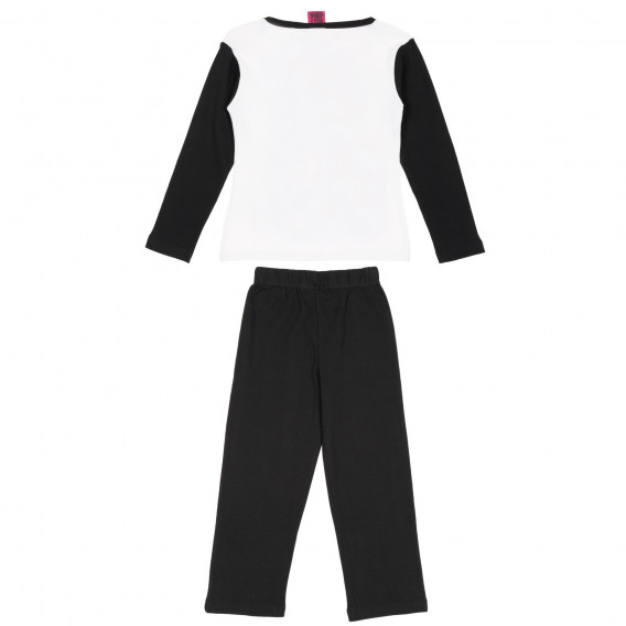 Pijamale din bumbac din două piese, alb și negru, pentru fete Monster High 165057 4