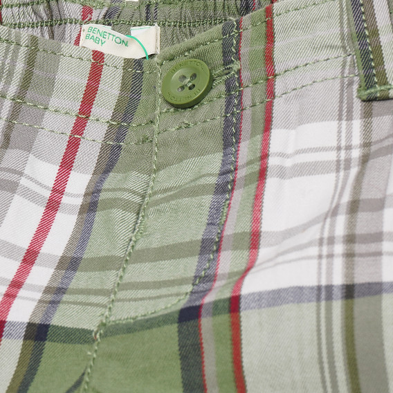 Pantaloni scurți din bumbac, în carouri, pentru băieți, multicolor Benetton 165226 4
