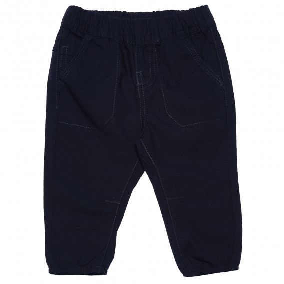 Pantaloni de bumbac albaștri cu buzunare pentru băieți Chicco 165526 