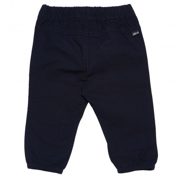 Pantaloni de bumbac albaștri cu buzunare pentru băieți Chicco 165527 2