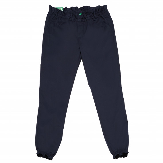 Pantaloni de bumbac în albastru, pentru fete Benetton 165777 