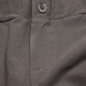 Pantaloni din bumbac de culoare gri cu nasture pentru fete Benetton 165955 4