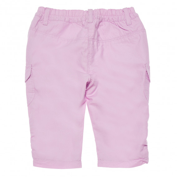 Pantaloni scurți din bumbac violet cu buzunar pentru fete Benetton 165957 2