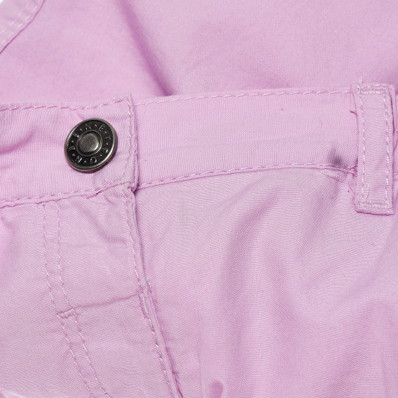 Pantaloni scurți din bumbac violet cu buzunar pentru fete Benetton 165958 3