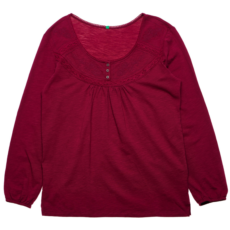 Bluză din bumbac cu mâneci lungi în violet, pentru fete  166017