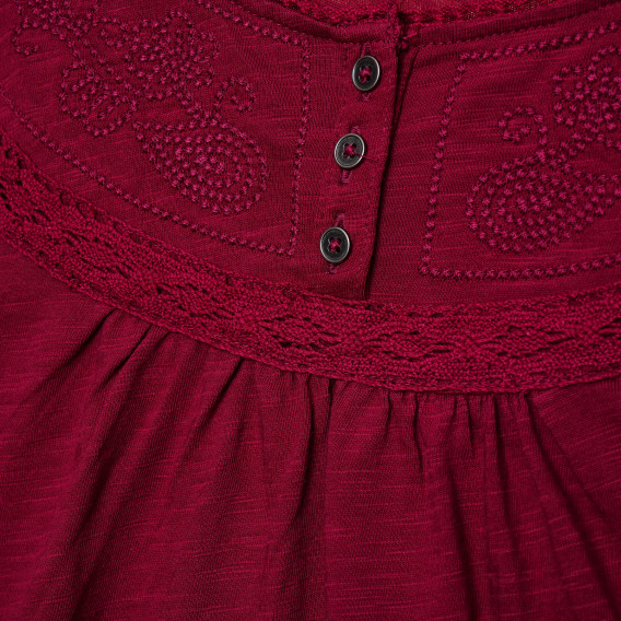 Bluză din bumbac cu mâneci lungi în violet, pentru fete Benetton 166018 2
