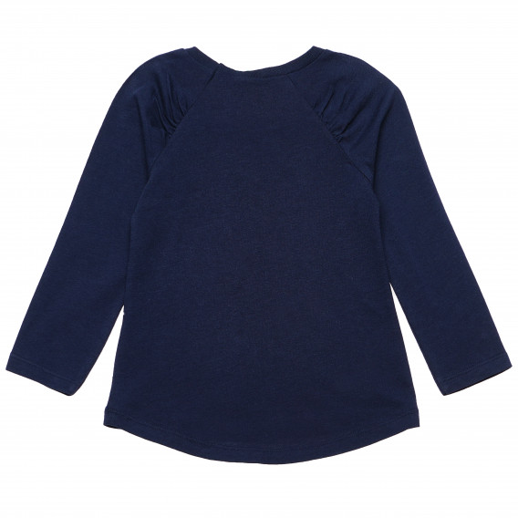 Bluza din bumbac albastru cu mâneci lungi pentru fete Benetton 166039 4
