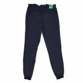 Pantaloni de bumbac în albastru, pentru fete Benetton 166104 6