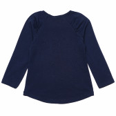 Bluza din bumbac albastru cu mâneci lungi pentru fete Benetton 166508 8