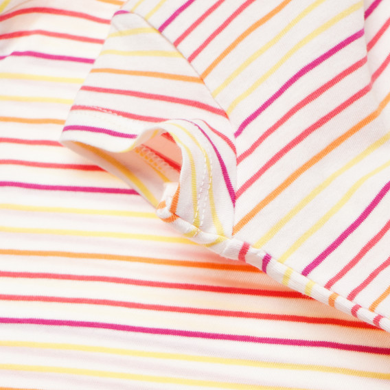 Tricou din bumbac cu dungi multicolore, pentru o fată Benetton 167014 3