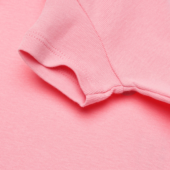 Tricou roz din bumbac pentru o fată, model cărucior Benetton 167175 3