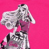 Cămașă fără mâneci din bumbac roz, pentru o fată, model Barbie Benetton 167178 2