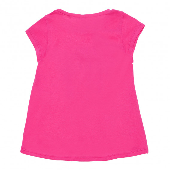 Tricou roz din bumbac pentru o fată, model Happy Benetton 167248 4