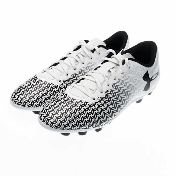 Pantofi pentru fotbal alb-negru, cu șireturi albe UNDER ARMOUR 16755 