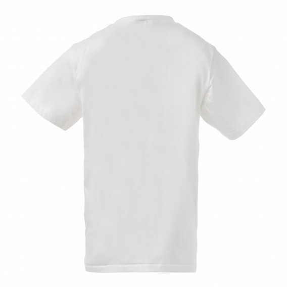 Tricou din bumbac pentru o fată, alb cu imprimeu Benetton 167663 3