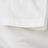 Tricou din bumbac pentru o fată, alb cu imprimeu Benetton 167665 4