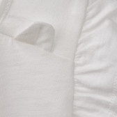 Tricou din bumbac în alb pentru o fată, model cu pisică Benetton 167668 2