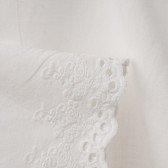 Rochie din bumbac cu detalii din dantelă, în alb, pentru o fată Benetton 167672 2