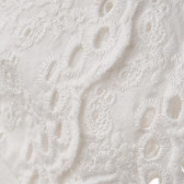 Rochie din bumbac cu detalii din dantelă, în alb, pentru o fată Benetton 167674 3