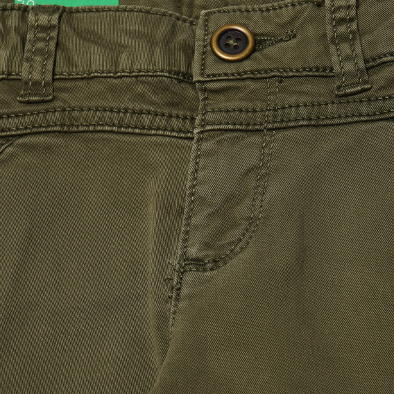 Pantaloni de bumbac în verde, pentru o fată Benetton 167693 2