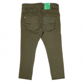 Pantaloni de bumbac în verde, pentru o fată Benetton 167695 4