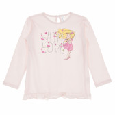 Bluză cu mâneci lungi, pentru fetițe, roz Idexe 167804 