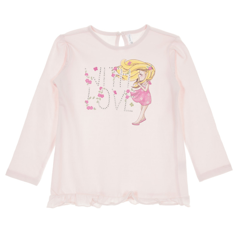 Bluză cu mâneci lungi, pentru fetițe, roz  167804