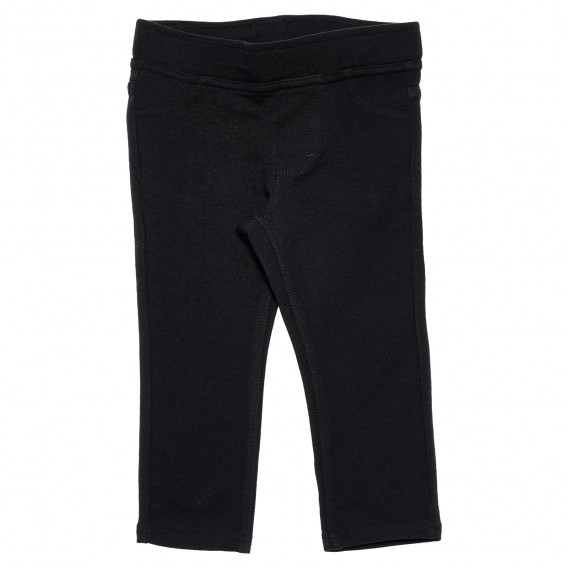 Pantaloni din bumbac negru pentru o fată Benetton 167980 