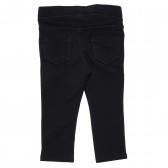 Pantaloni din bumbac negru pentru o fată Benetton 167981 2