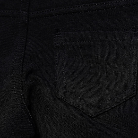 Pantaloni din bumbac negru pentru o fată Benetton 167982 3