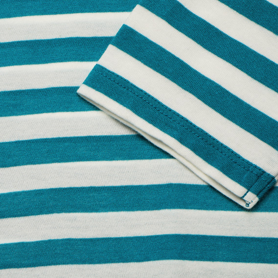 Bluză cu mâneci lungi în dungi albe și albastre pentru fete Benetton 168039 3