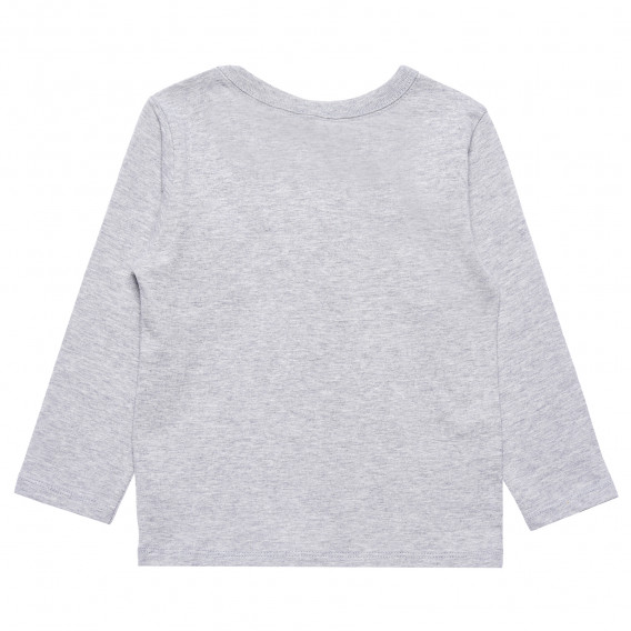 Bluză din bumbac cu mâneci lungi, gri pentru fete Benetton 168153 3
